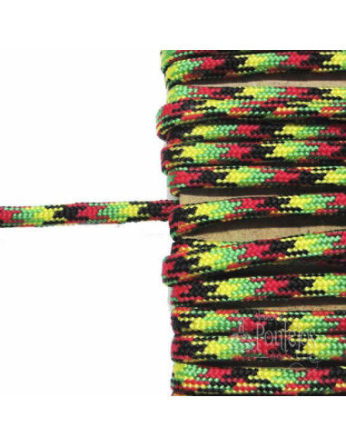 Cordón paracord negro multicolor