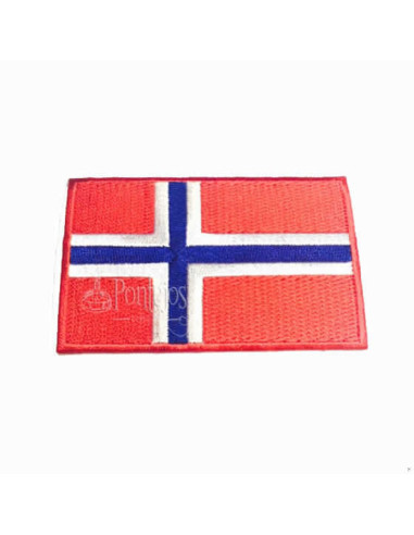 Aplicación bandera noruega bordada