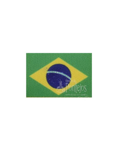 Aplicación bandera brasil 3x2cm
