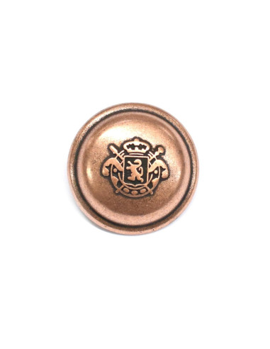 Botón metálico con escudo de león
