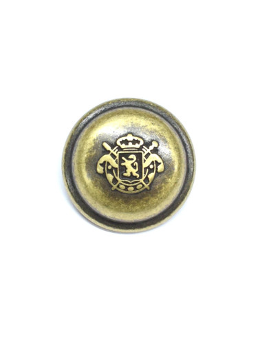 Botón metálico con escudo de león
