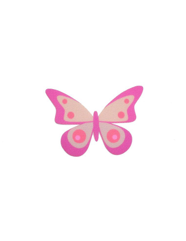 Aplicación mariposa mod.1 fucsia/beige
