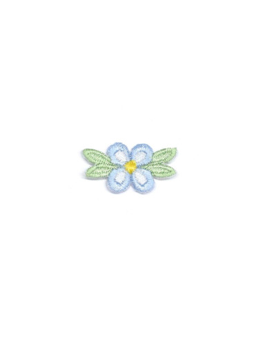Aplicación mini bordada par de flores