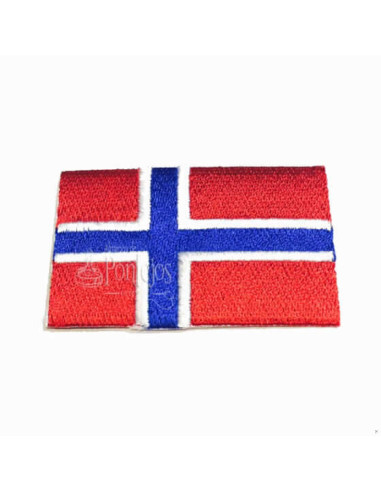 Aplicación bandera noruega bordada
