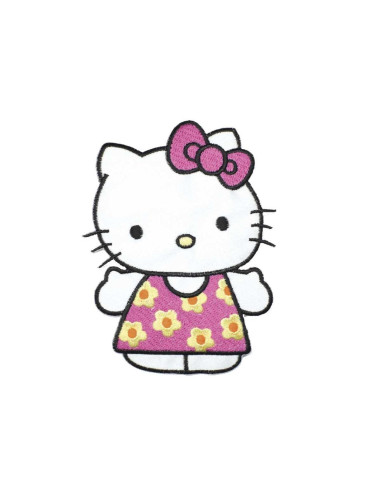 Aplicación hello kitty vestido flores | Mercería Online Pontejos