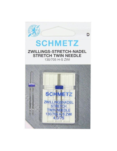 Aguja schmetz stretch gemela nº75...