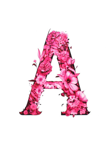 Parche termoadhesivo letras flores rosas