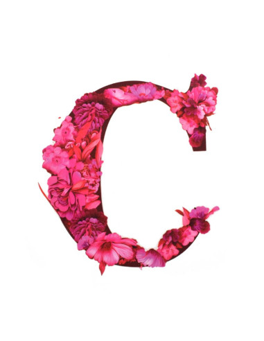 Parche termoadhesivo letras flores rosas