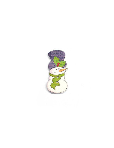 Botón navidad muñeco de nieve sombrero