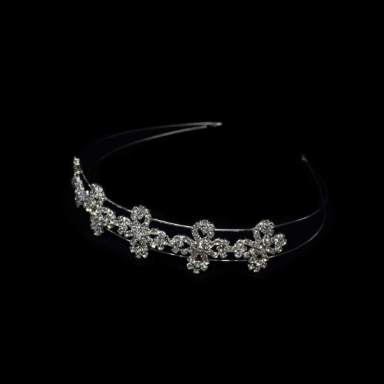 Diadema doble flores strass