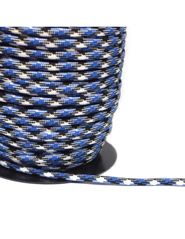 Cordón paracord azul-blanco-negro