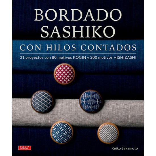 Bordado sashiko con hilos...