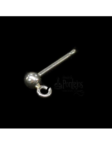 Pendiente bola c/anilla /3mm plata de...