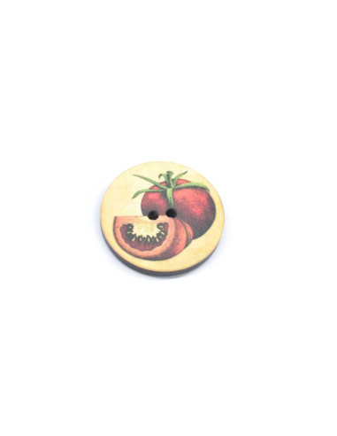 Botón madera tomate