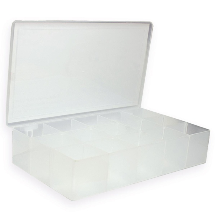 Caja organizadora con 15 compartimentos hemline | Mercería Online Pontejos