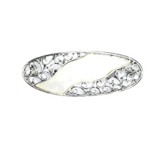 Broche oval plata-nacar | Mercería Online Pontejos