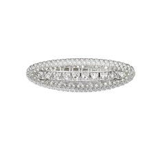 Brooch oval row strass silver Δ Haberdashery Online