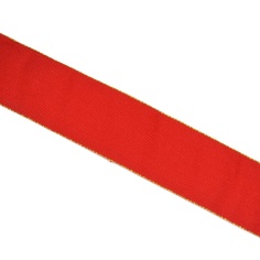 Cinta navideña roja con ribete dorado | Mercería Online Pontejos