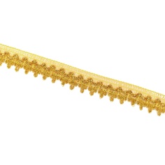 Galón metalizado dorado de picos 25mm | Mercería Online Pontejos