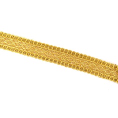 Golden metallic gallon double zigzag 30mm | Haberdashery Online Pontejos