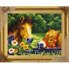 Kit Petit point foals in the fence | Haberdashery Online Pontejos