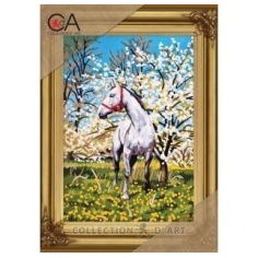 Kit petit point horse in the garden | Haberdashery Online Pontejos