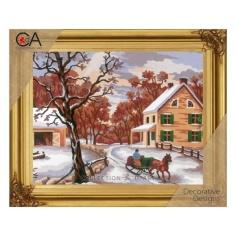 Kit petit point carro en invierno | Mercería Online Pontejos