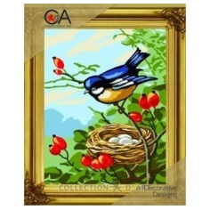 Kit Petit Point Pajaro in his nest | Haberdashery Online Pontejos