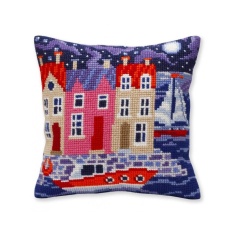 Kit cushion cross stitch nocturnal port | Haberdashery Online Pontejos