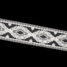 Tulle Embroidery Ivory 7cm | Haberdashery Online Pontejos