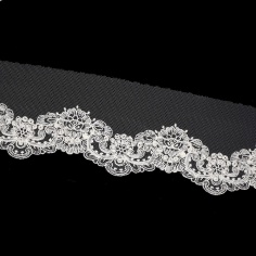 Tul bordado marfil 8cm | Mercería Online Pontejos