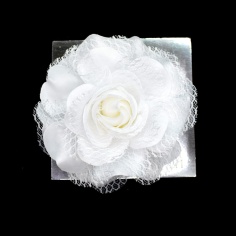 Tocado de rosa blanca | Mercería Online Pontejos