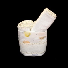 Basket + 4 napkins curl animals panama | Haberdashery Online Pontejos