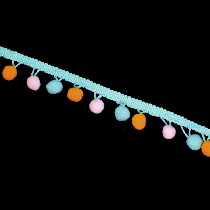 Fringe pom-Pom multicolor 3cm | Haberdashery Online Pontejos