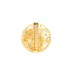 Transparent resin button Golden finished | Haberdashery Online Pontejos