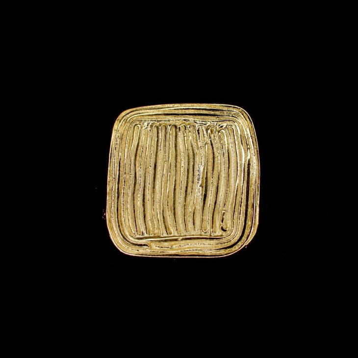 Boton metal cuadrado rayas | Mercería Online Pontejos