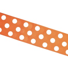 Ribbon mandarina polka dots | Haberdashery Online Pontejos