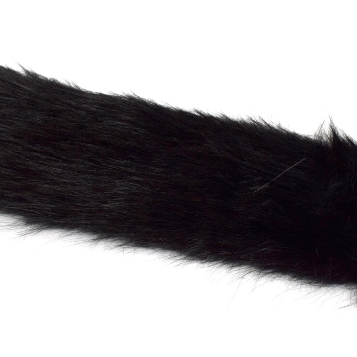Black synthetic long hair strip | Haberdashery Online Pontejos