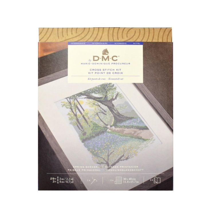 Kit punto de cruz paisaje primaveral | Mercería Online Pontejos