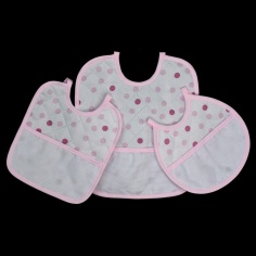 Set of 3 bibs of polka dots | Haberdashery Online Pontejos