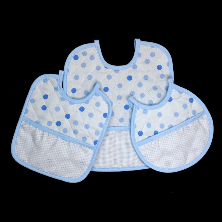 Set of 3 bibs of polka dots | Haberdashery Online Pontejos