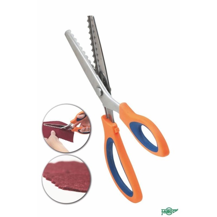 Tijera ondas mango naranja 24cm | Mercería Online Pontejos