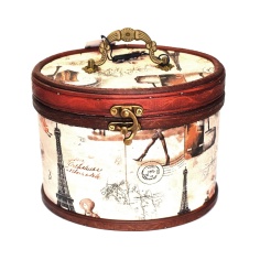 Costurero madera estampado paris oval | Mercería Online Pontejos