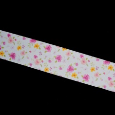 Cinta saten /40mm flores estampada doble cara | Mercería Online Pontej