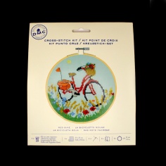 Kit cross stitch red bicycle | Haberdashery Online Pontejos