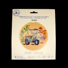 Kit cross stitch blue scooter | Haberdashery Online Pontejos
