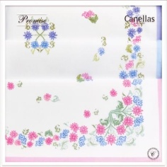 Handkerchief Lady 100% cotton Stamping color box / 3 UD. Size 32cm | Meters