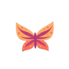 Aplicación mariposa mod.4 naranjas | Mercería Online Pontejos