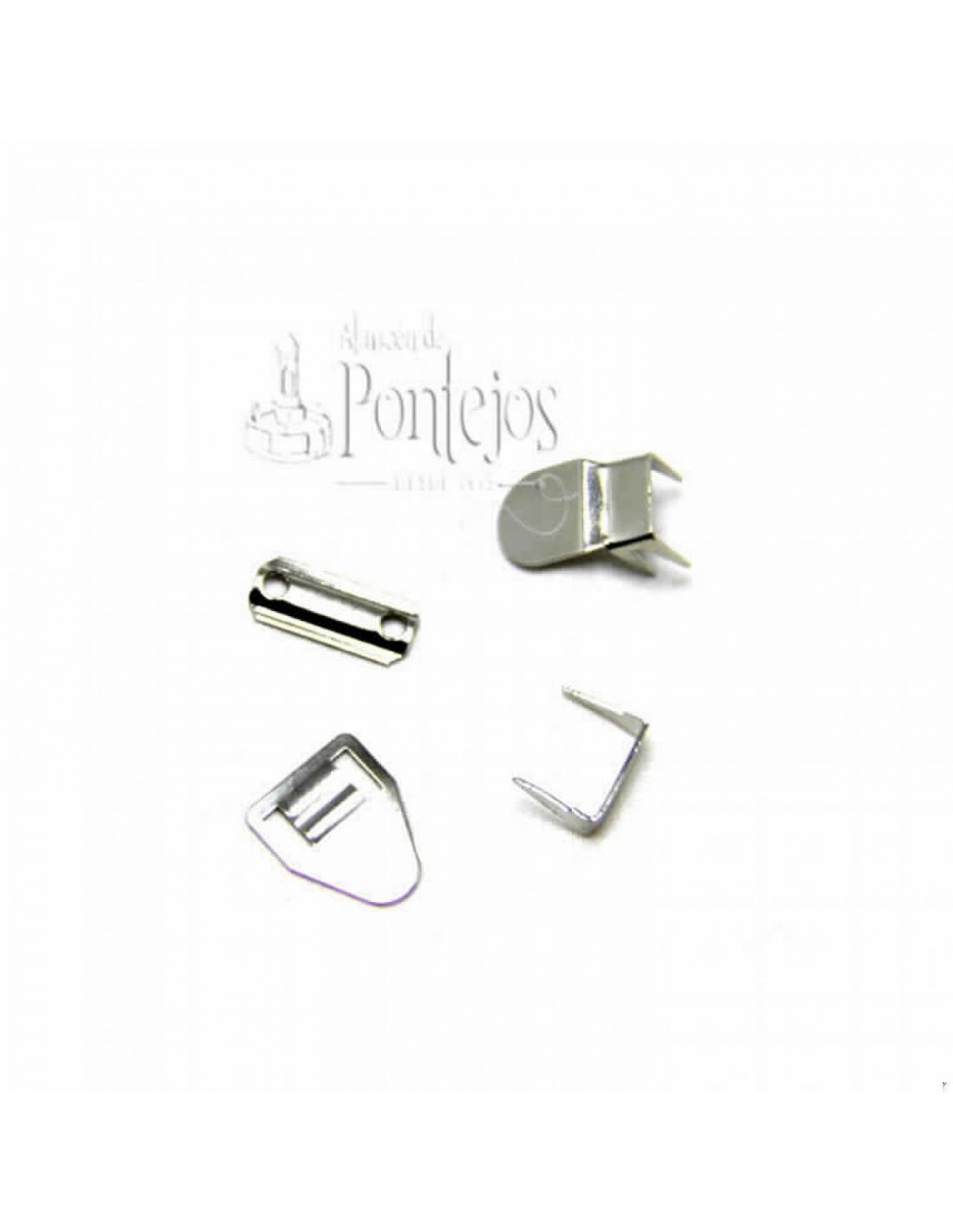 3 broches presión (corchetes) metálicos a coser 21 mm - Plateado