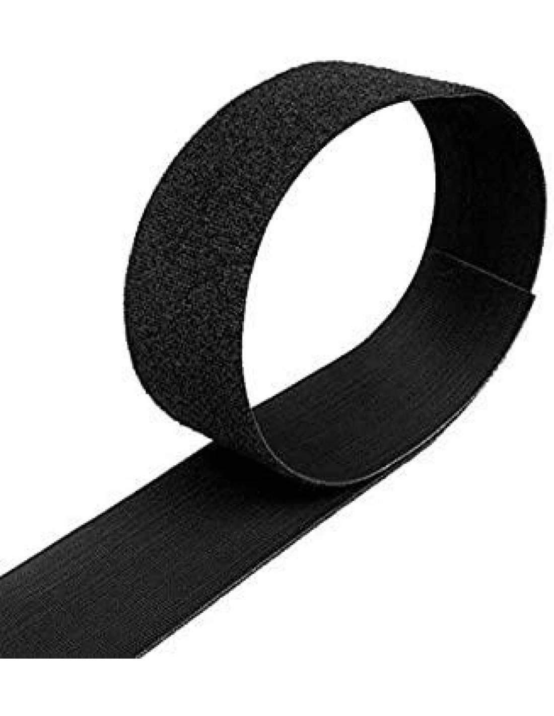 Velcro con adhesivo de doble cara, 50 mm x 1 m, color negro